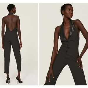 Ashley Park X RTR Nightcap Tuxedo Jumpsuit Black Backless Sexy Size 4